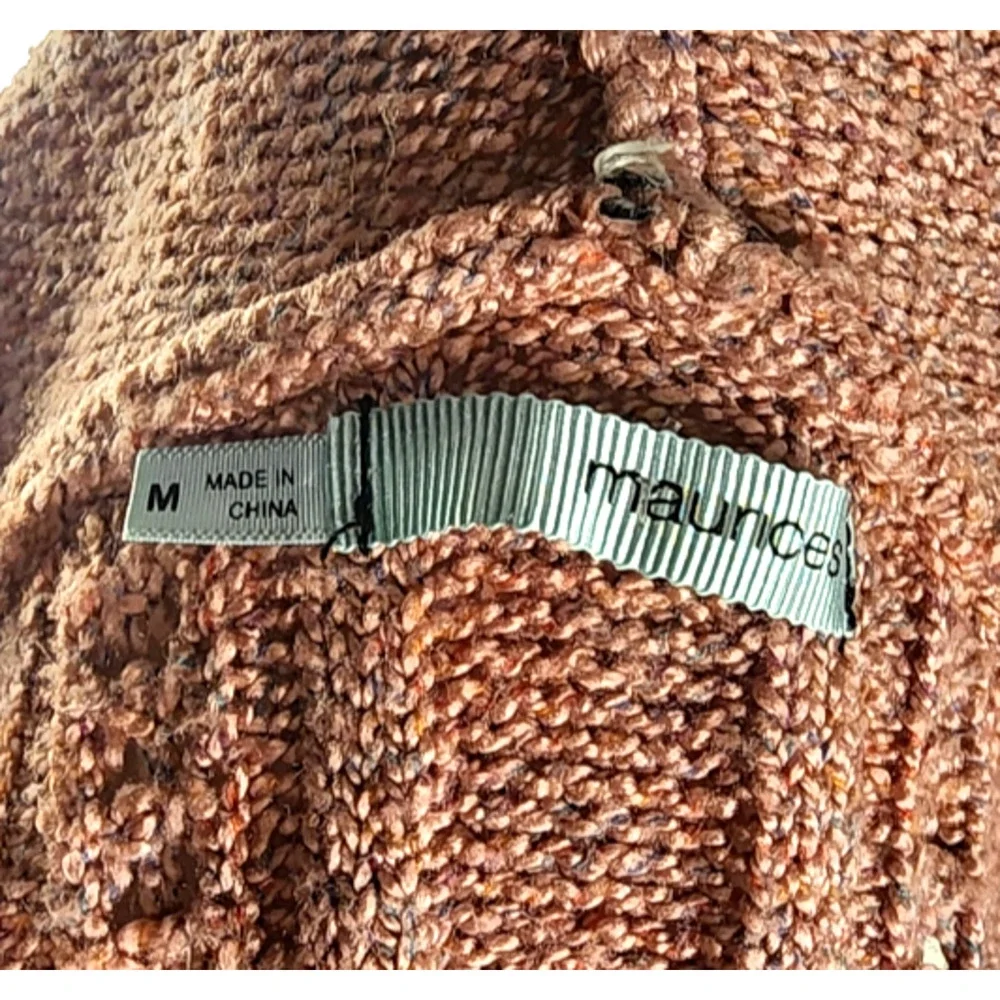 Maurices Women's Med Pink Sweater Hooded V-Plunge Neckline Knit Pullover - Picture 7 of 8